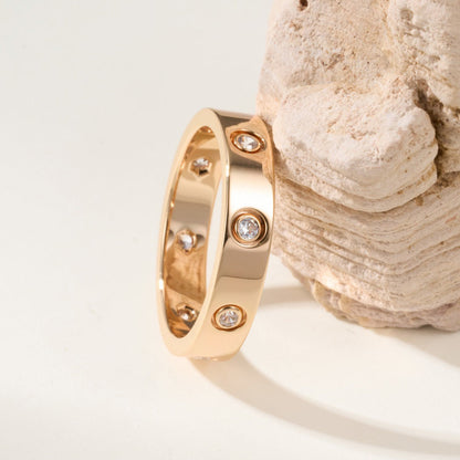 [CharmAmor]LOVE 4MM 8 DIAMOND RING