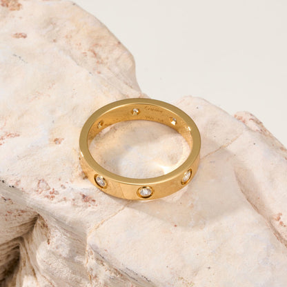 [CharmAmor]LOVE 4MM 8 DIAMOND RING
