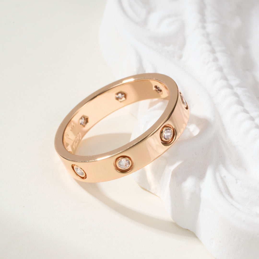 [CharmAmor]LOVE 4MM 8 DIAMOND RING