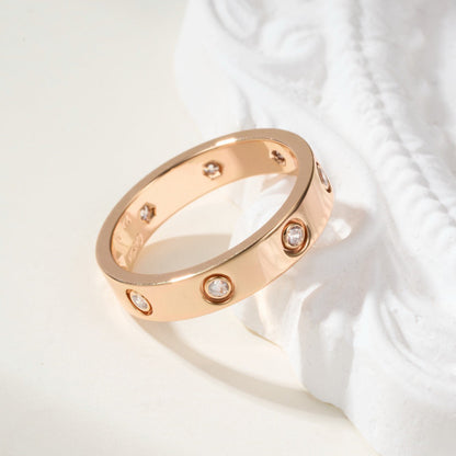 [CharmAmor]LOVE 4MM 8 DIAMOND RING