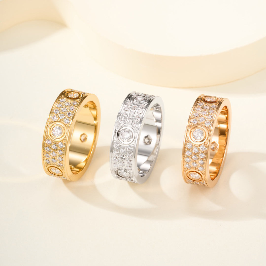 [CharmAmor]LOVE 5.5MM FULL-PAVE 6-DIAMOND RING