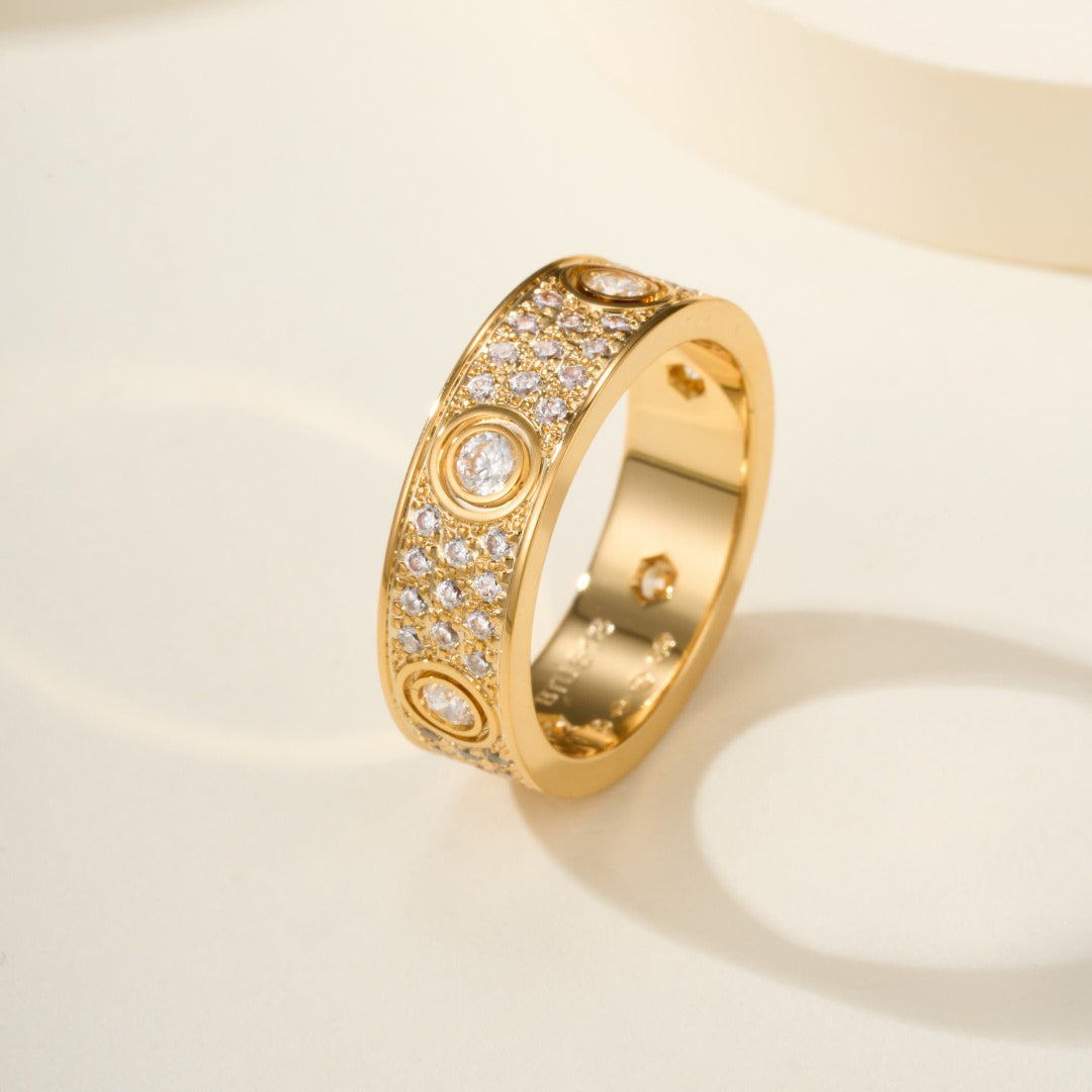 [CharmAmor]LOVE 5.5MM FULL-PAVE 6-DIAMOND RING