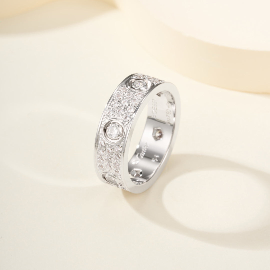 [CharmAmor]LOVE 5.5MM FULL-PAVE 6-DIAMOND RING