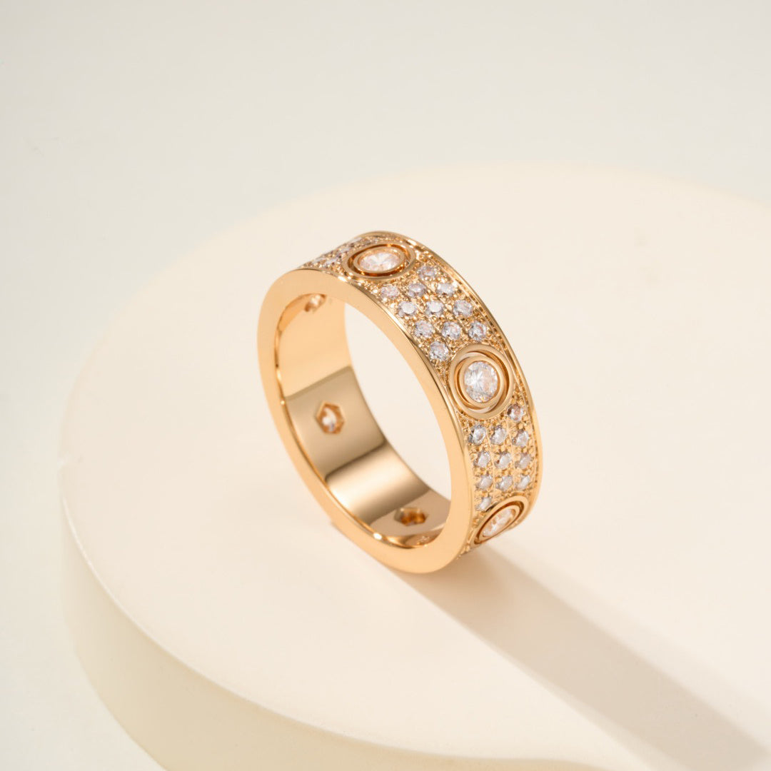 [CharmAmor]LOVE 5.5MM FULL-PAVE 6-DIAMOND RING