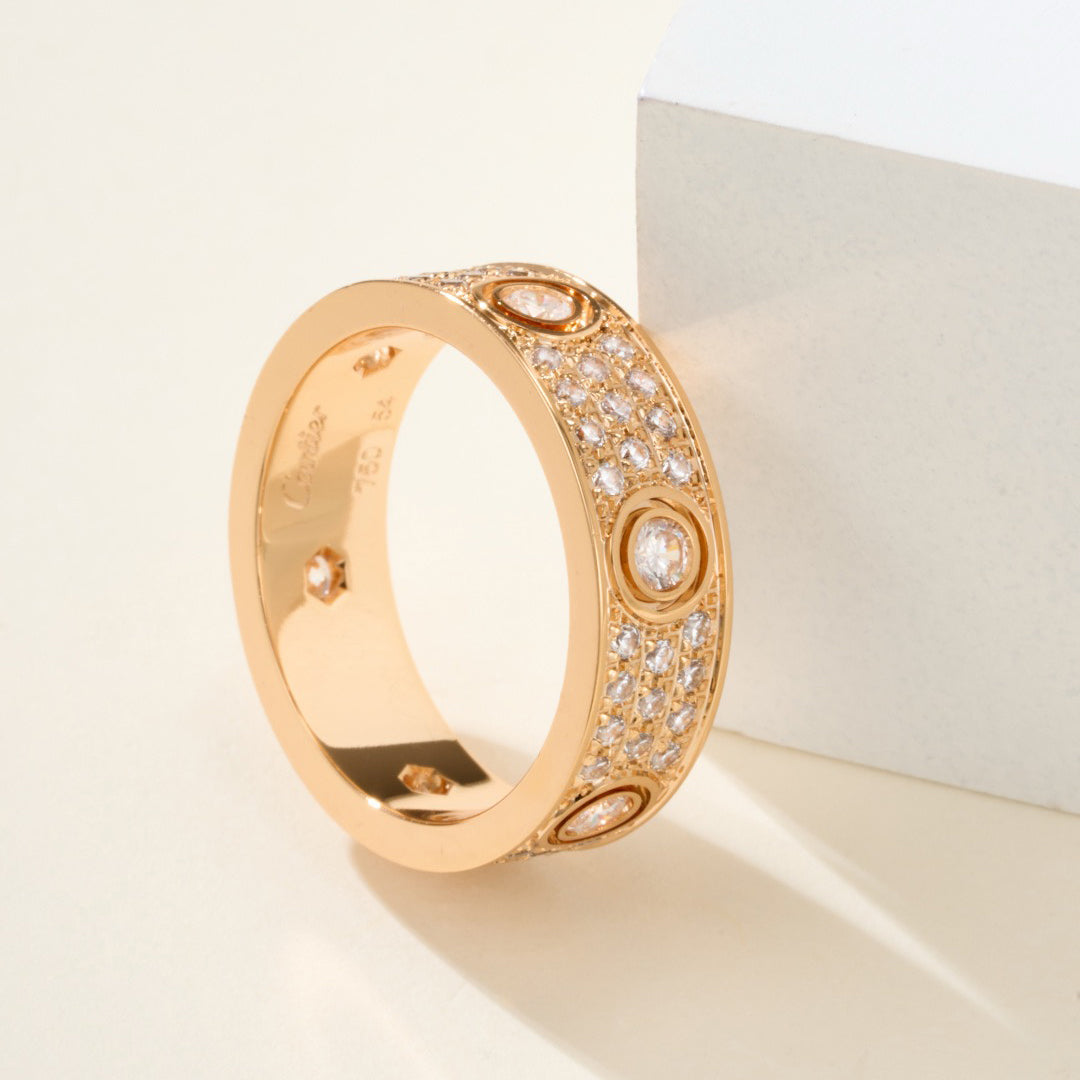 [CharmAmor]LOVE 5.5MM FULL-PAVE 6-DIAMOND RING