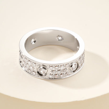 [CharmAmor]LOVE 5.5MM FULL-PAVE 6-DIAMOND RING
