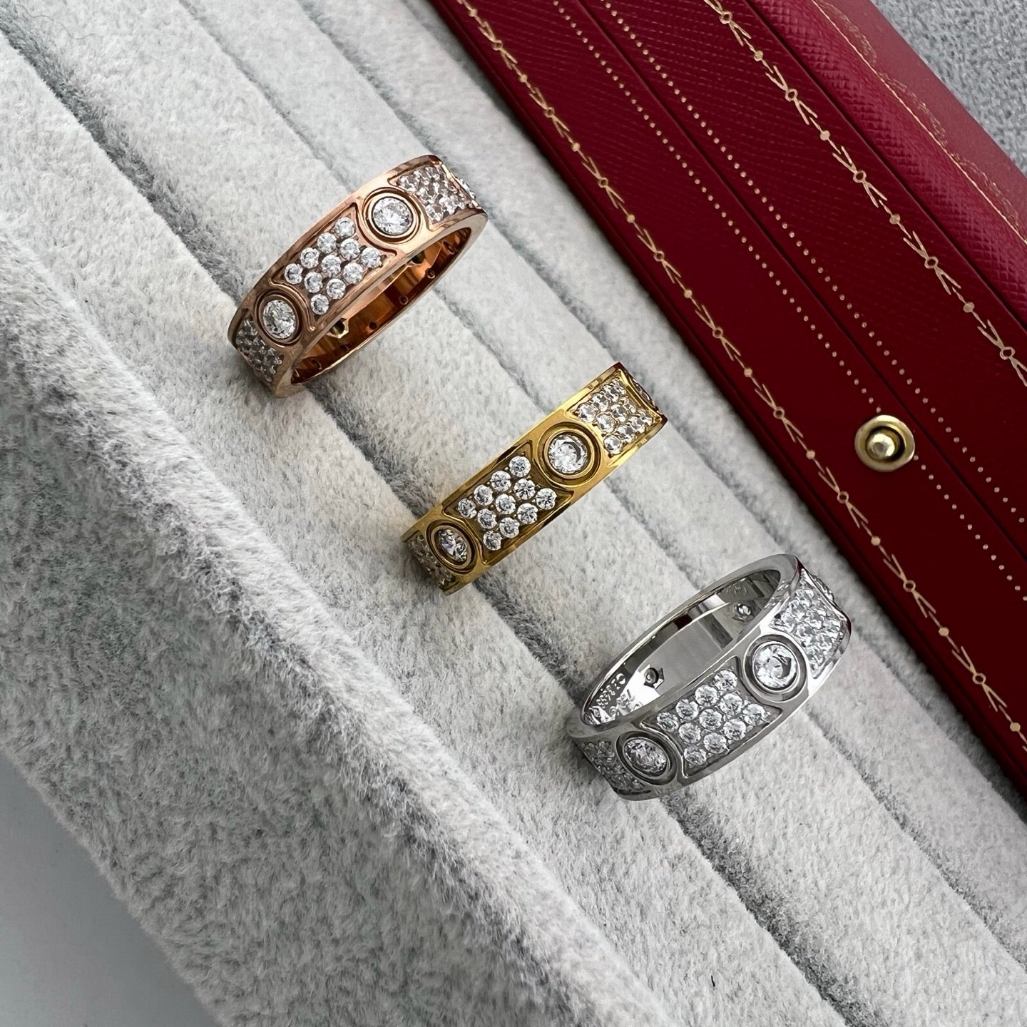 [CharmAmor]LOVE 5.5MM FULL-PAVE 6-DIAMOND RING