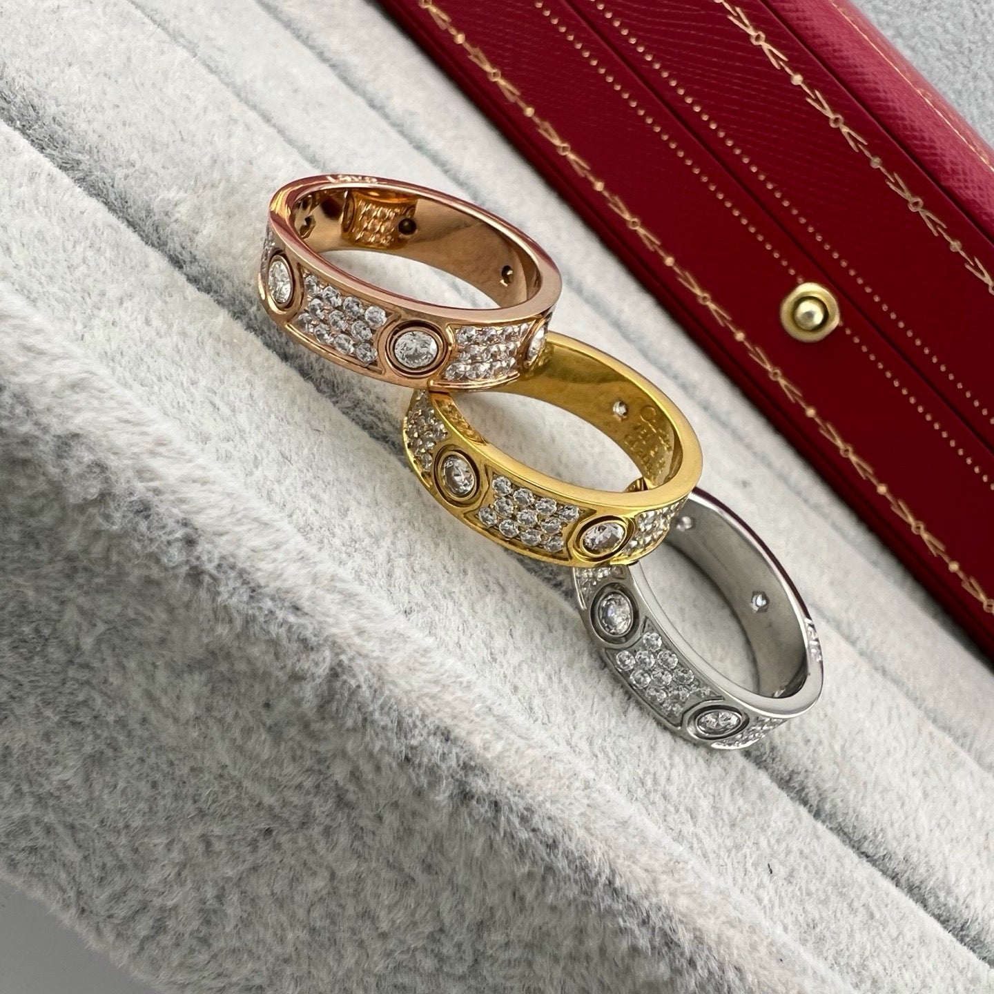 [CharmAmor]LOVE 5.5MM FULL-PAVE 6-DIAMOND RING
