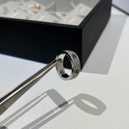 [CharmAmor]LOVE RING 5.5MM DIAMONDS PAVED CERAMIC