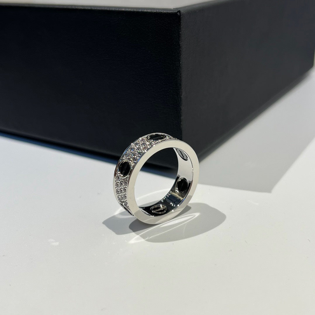[CharmAmor]LOVE RING 5.5MM DIAMONDS PAVED CERAMIC