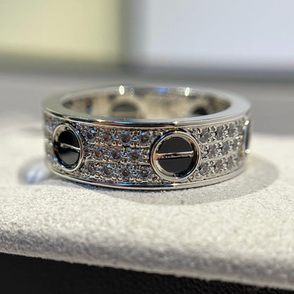 [CharmAmor]LOVE RING 5.5MM DIAMONDS PAVED CERAMIC
