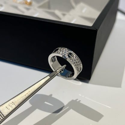 [CharmAmor]LOVE RING 5.5MM DIAMONDS PAVED CERAMIC