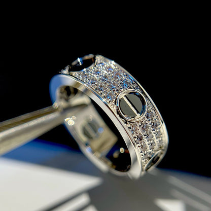 [CharmAmor]LOVE RING 5.5MM DIAMONDS PAVED CERAMIC