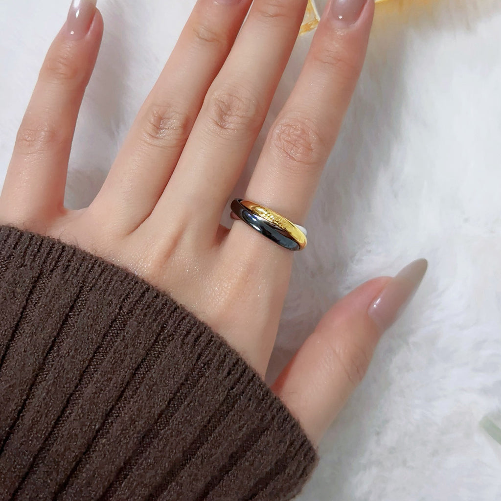 [CharmAmor]TRINITY 3.2MM RING BLACK CERAMIC