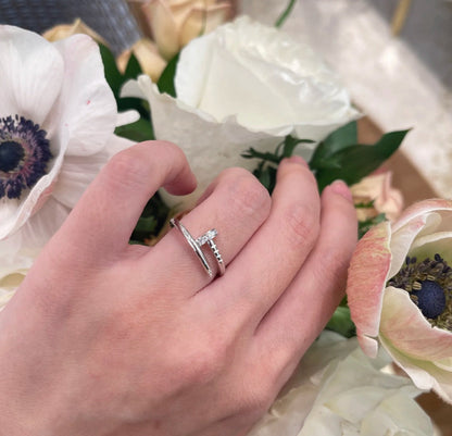 [CharmAmor]JUSTE 1.8MM HALF DIAMOND RING