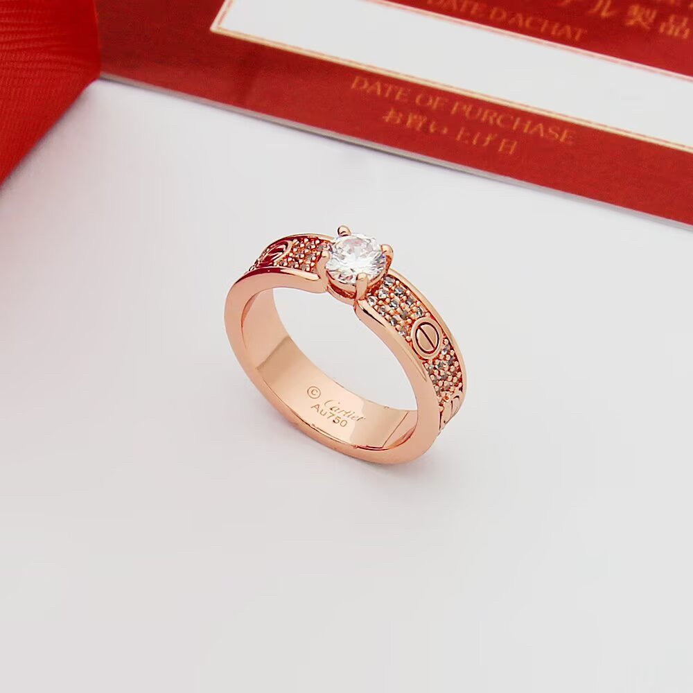 [CharmAmor]LOVE RING 3.6MM 1 BIG DIAMOND FULL DIAMOND