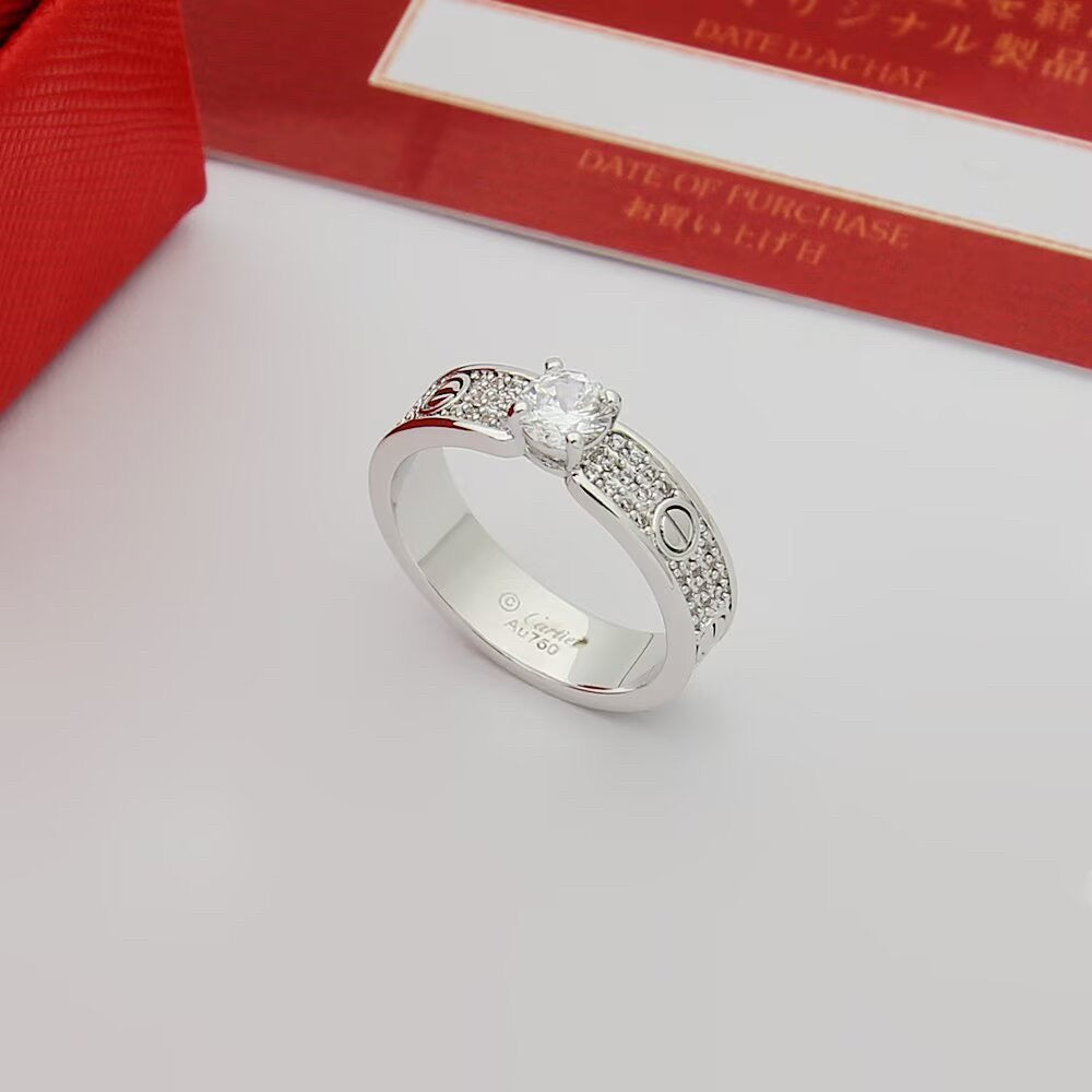 [CharmAmor]LOVE RING 3.6MM 1 BIG DIAMOND FULL DIAMOND
