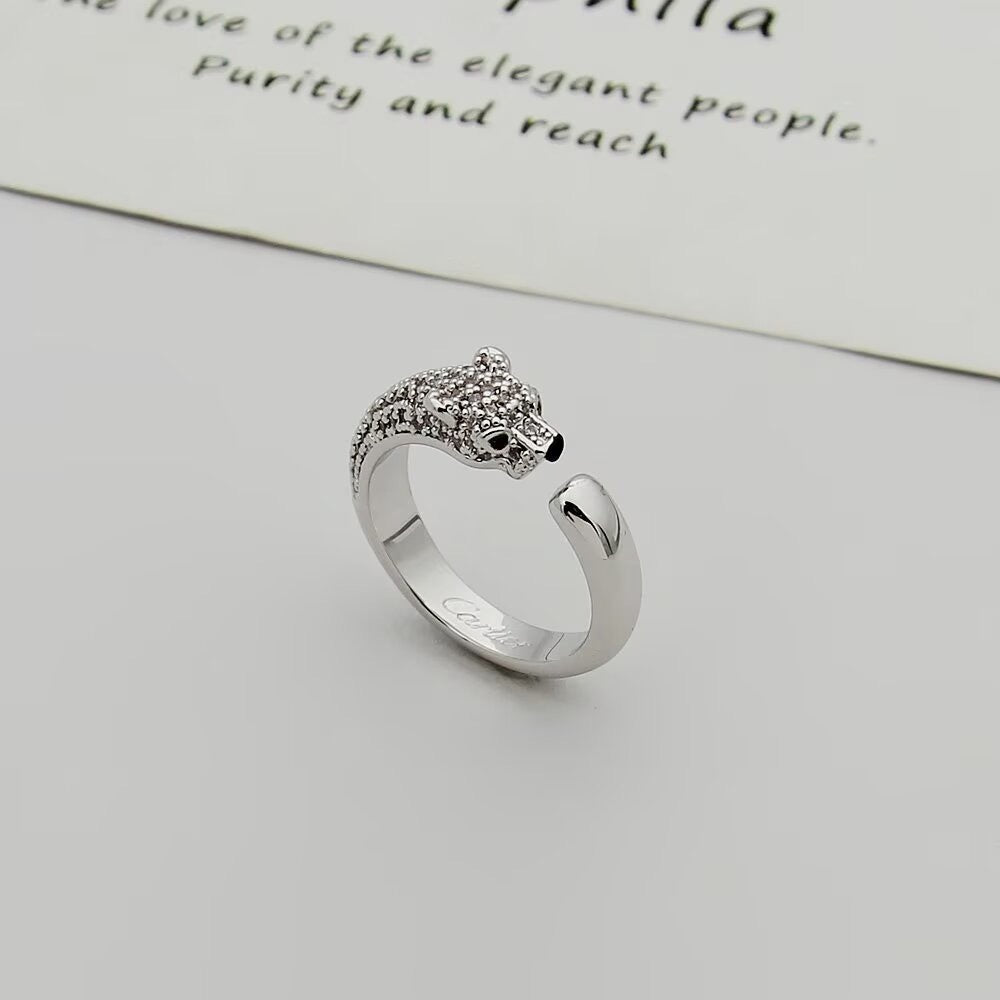 [CharmAmor]PANTHERE HALF DIAMOND SMALL RING