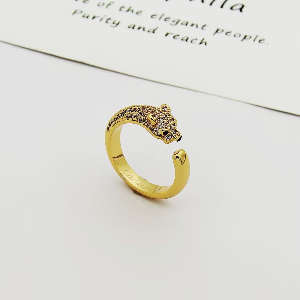 [CharmAmor]PANTHERE HALF DIAMOND SMALL RING