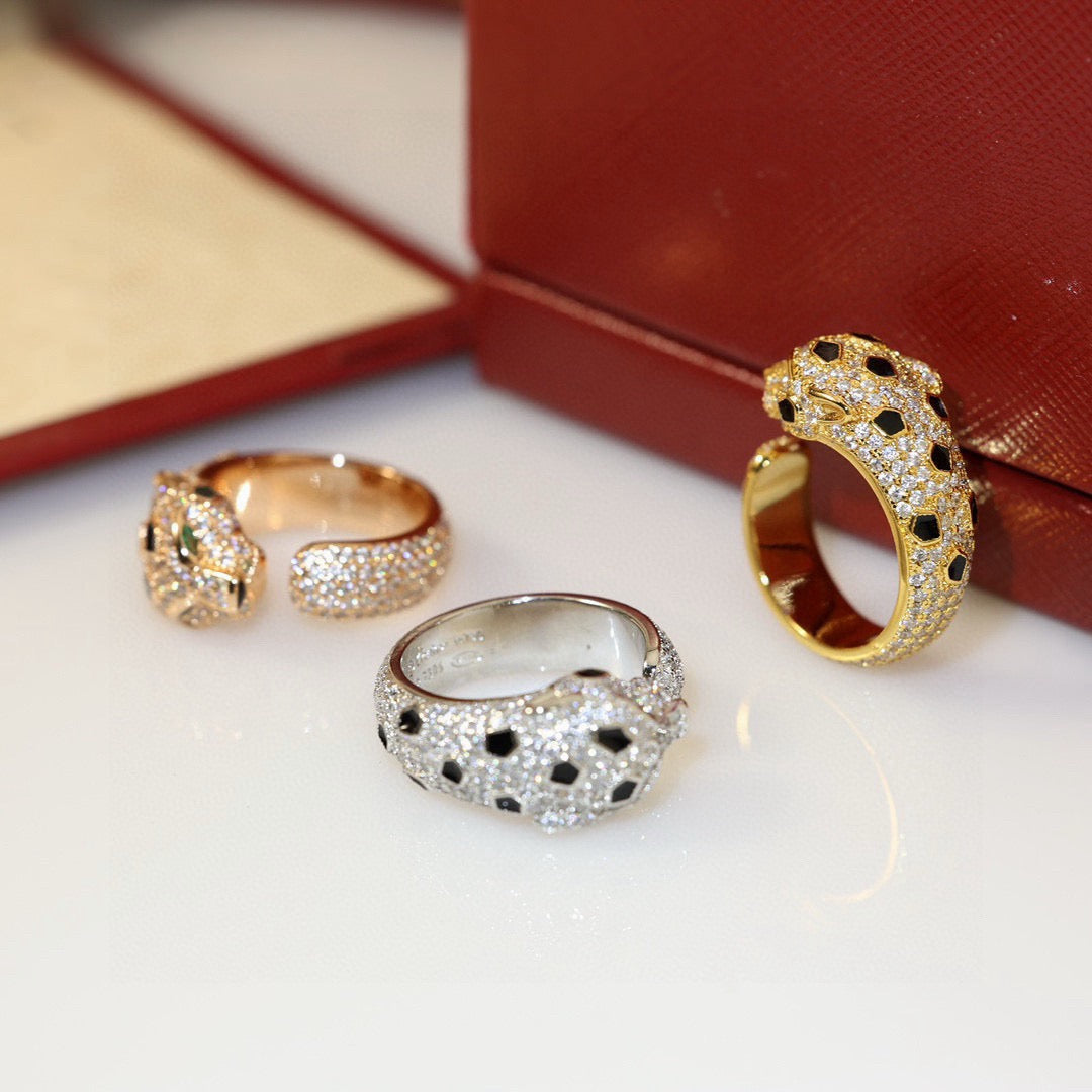 [CharmAmor]PANTHERE SPOTTED FULL DIAMOND MEDIUM RING