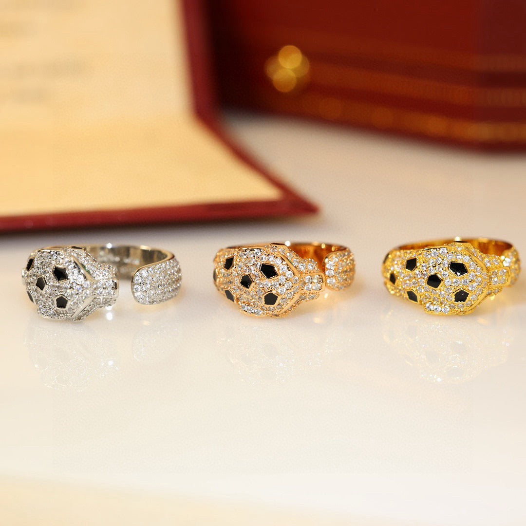 [CharmAmor]PANTHERE SPOTTED FULL DIAMOND MEDIUM RING