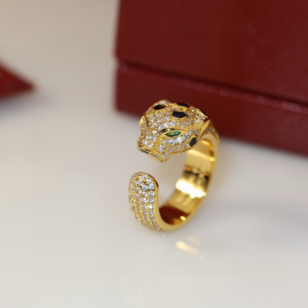 [CharmAmor]PANTHERE SPOTTED FULL DIAMOND MEDIUM RING