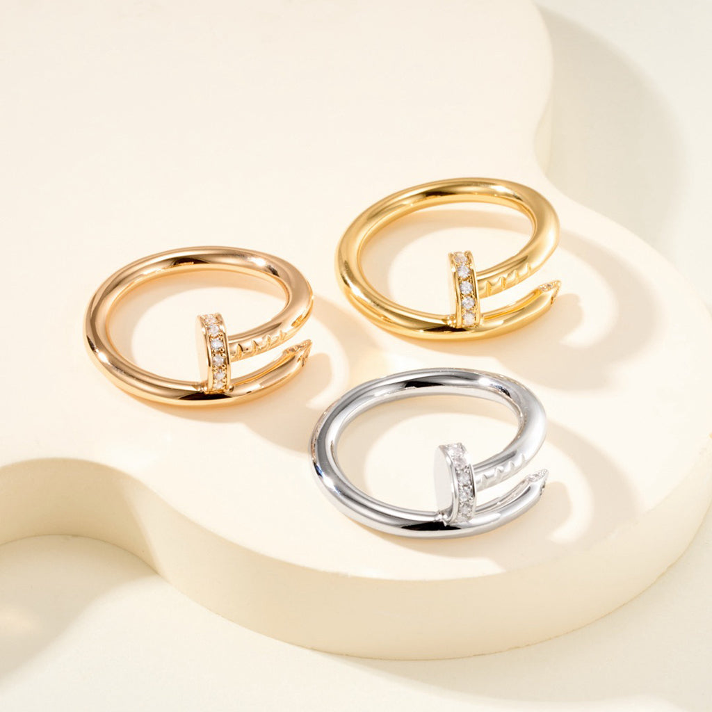 [CharmAmor]JUSTE RING 2.6MM HALF DIAMOND