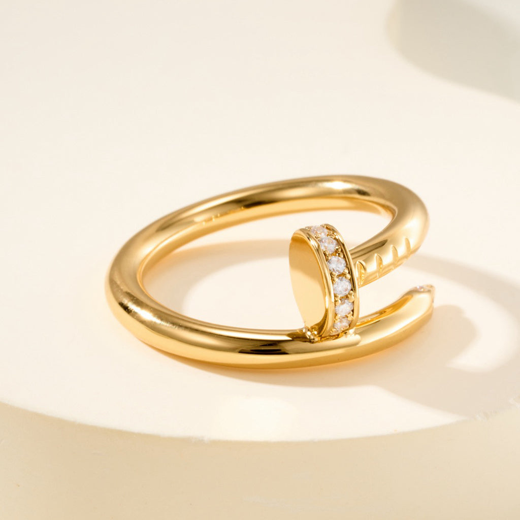 [CharmAmor]JUSTE RING 2.6MM HALF DIAMOND