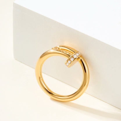 [CharmAmor]JUSTE RING 2.6MM HALF DIAMOND