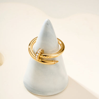 [CharmAmor]JUSTE RING 2.6MM HALF DIAMOND