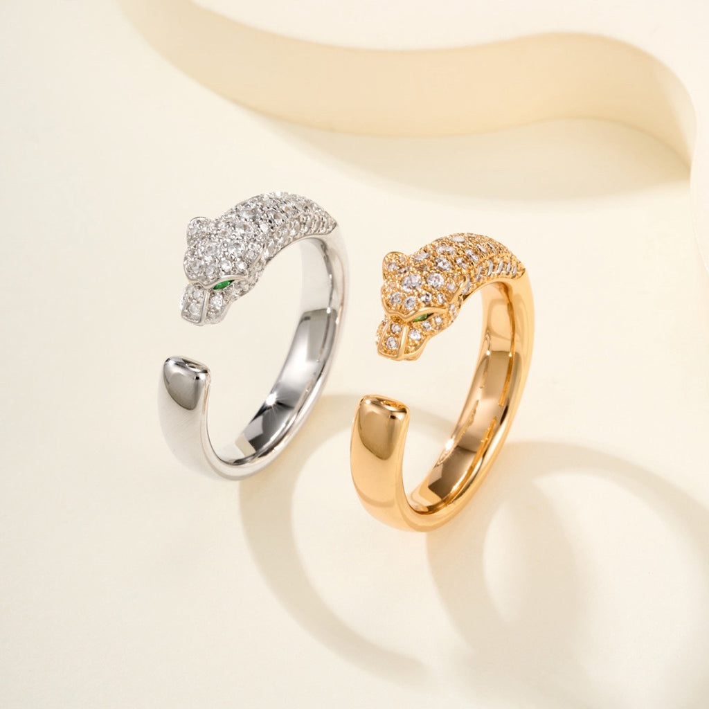 [CharmAmor]PANTHERE HALF DIAMOND SMALL RING