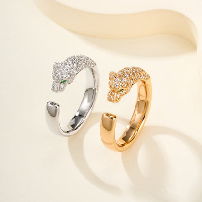 [CharmAmor]PANTHERE HALF DIAMOND SMALL RING