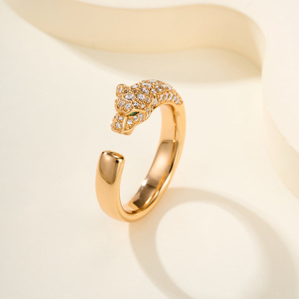 [CharmAmor]PANTHERE HALF DIAMOND SMALL RING
