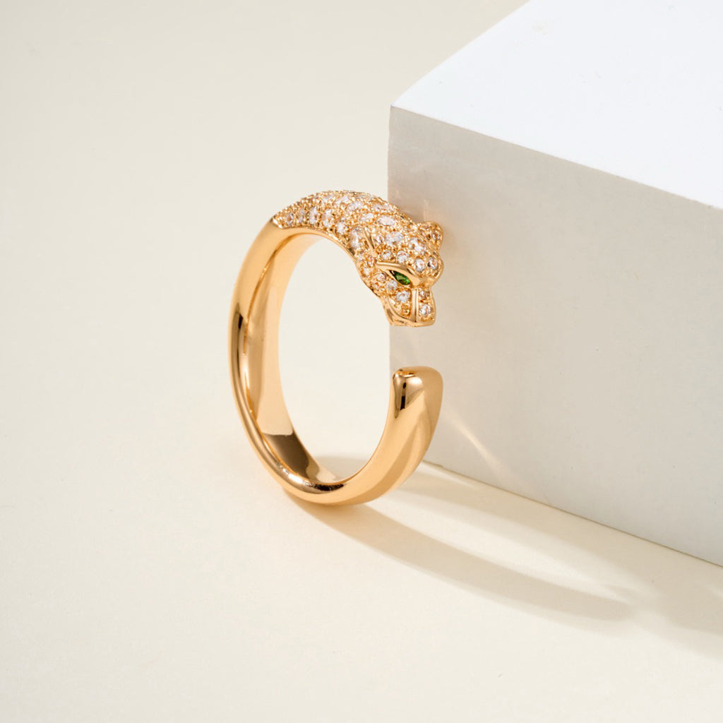 [CharmAmor]PANTHERE HALF DIAMOND SMALL RING
