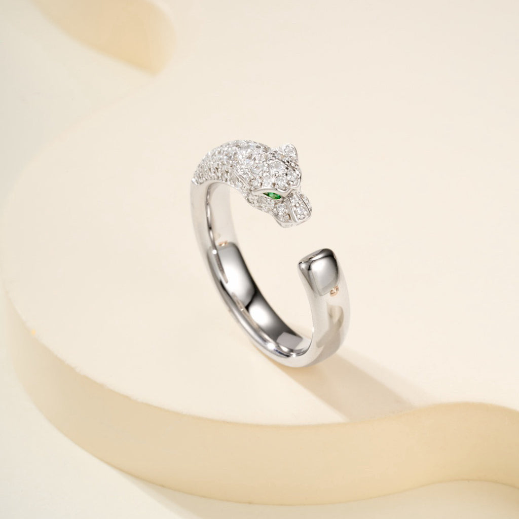 [CharmAmor]PANTHERE HALF DIAMOND SMALL RING