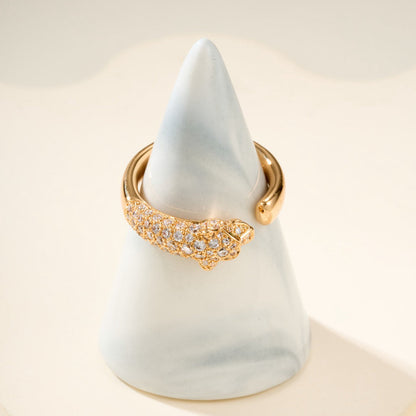 [CharmAmor]PANTHERE HALF DIAMOND SMALL RING