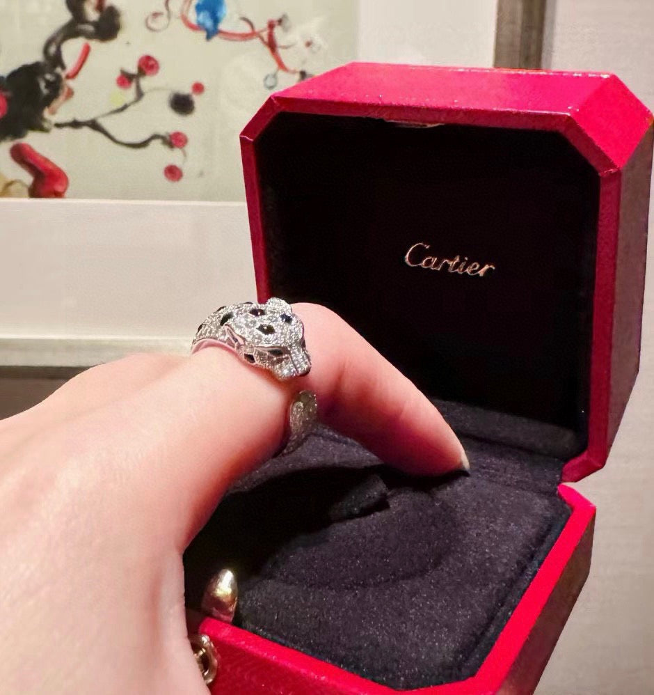[CharmAmor]PANTHERE SPOTTED FULL DIAMOND MEDIUM RING