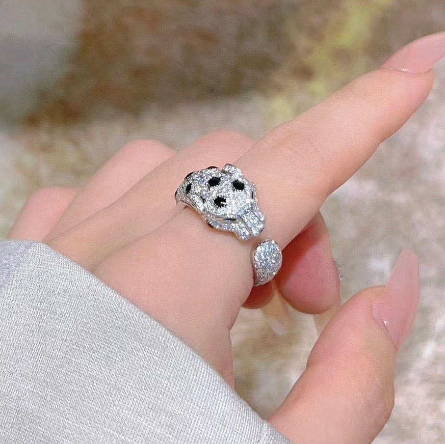 [CharmAmor]PANTHERE SPOTTED FULL DIAMOND MEDIUM RING