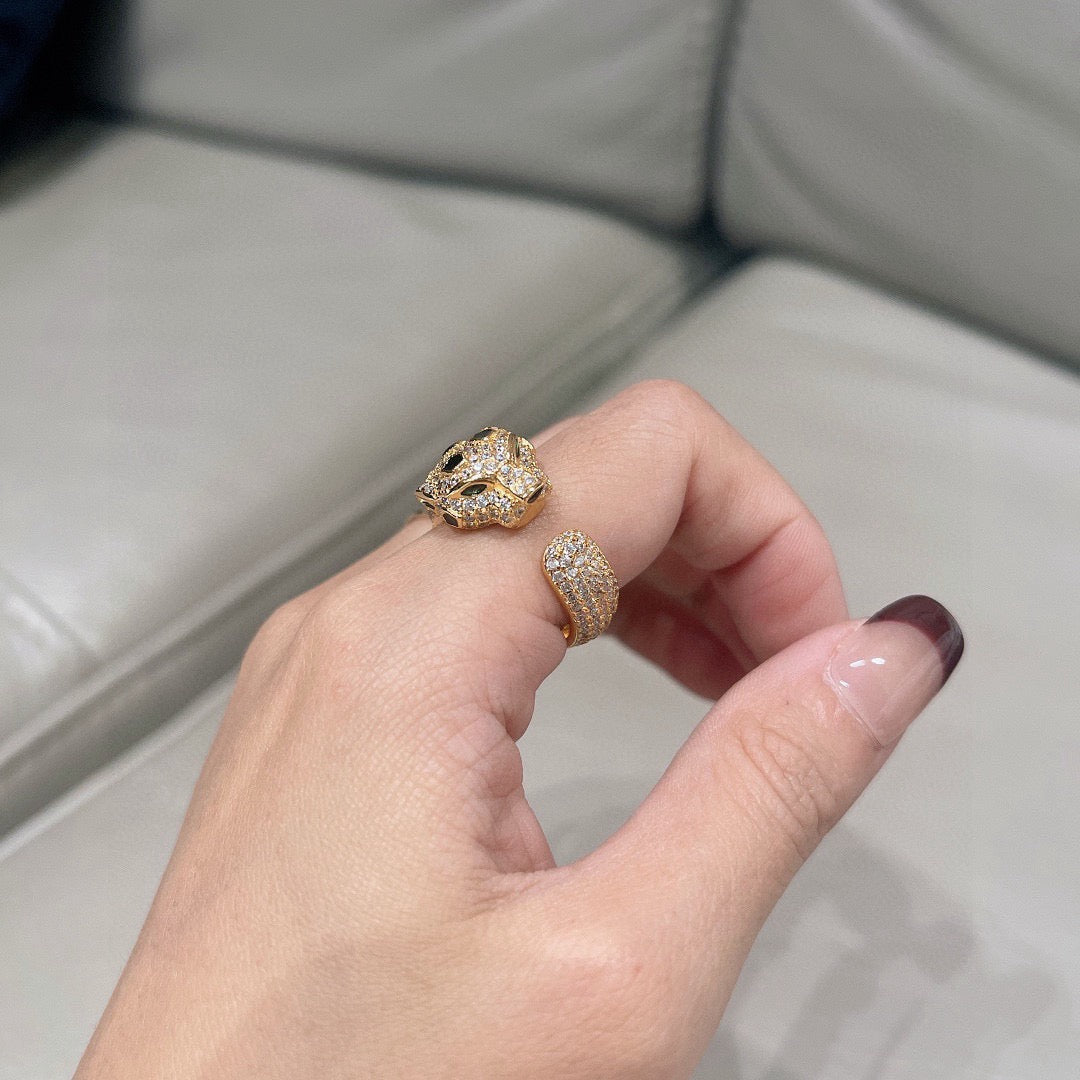 [CharmAmor]PANTHERE SPOTTED FULL DIAMOND MEDIUM RING