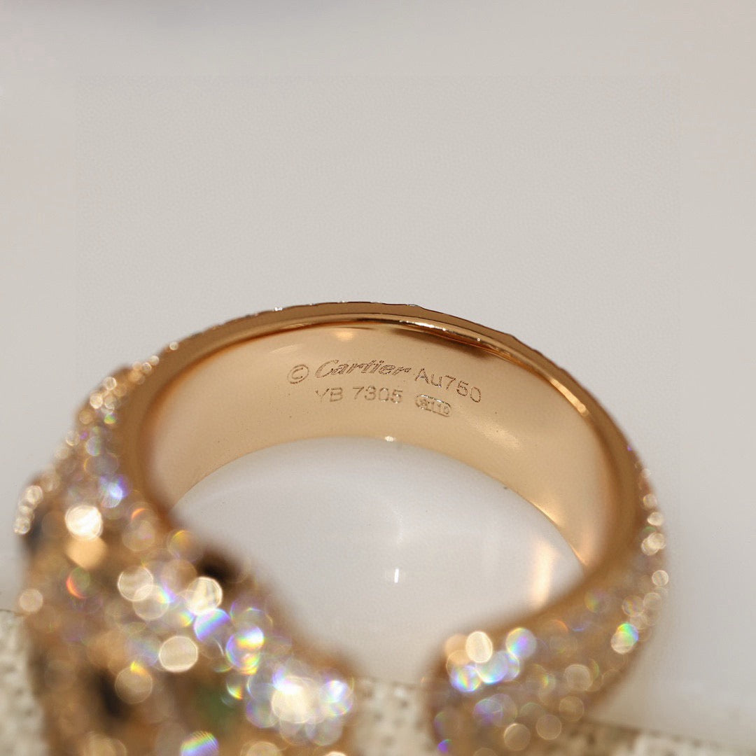 [CharmAmor]PANTHERE SPOTTED FULL DIAMOND MEDIUM RING