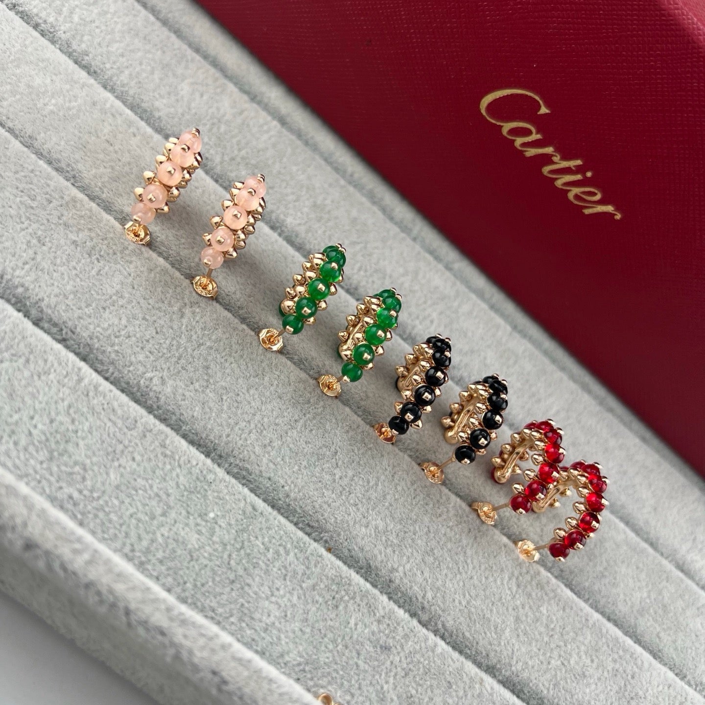 [CharmAmor]CLASH 7.9MM AGATE CHALCEDONY EARRINGS