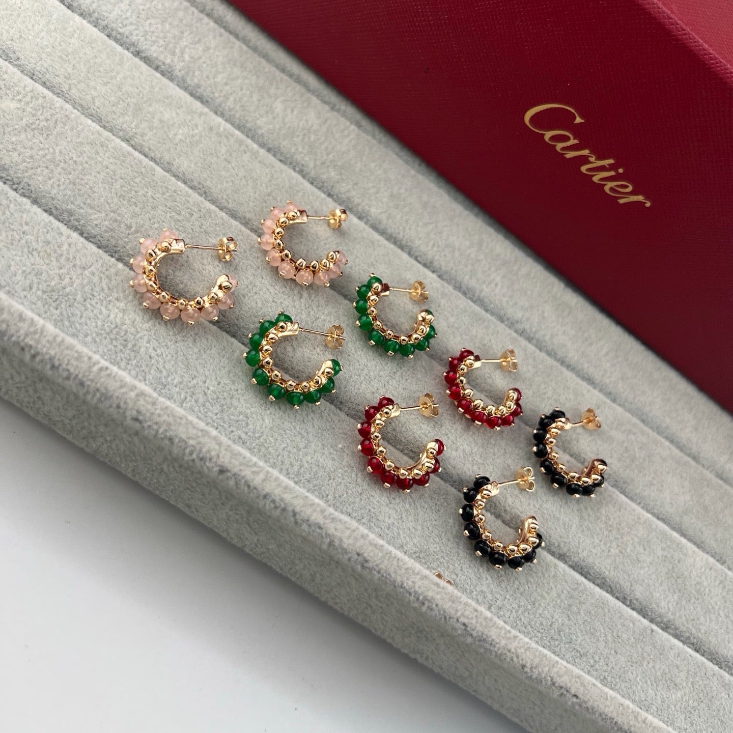[CharmAmor]CLASH 7.9MM AGATE CHALCEDONY EARRINGS