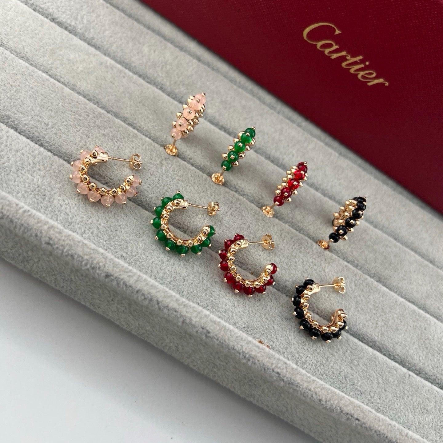 [CharmAmor]CLASH 7.9MM AGATE CHALCEDONY EARRINGS