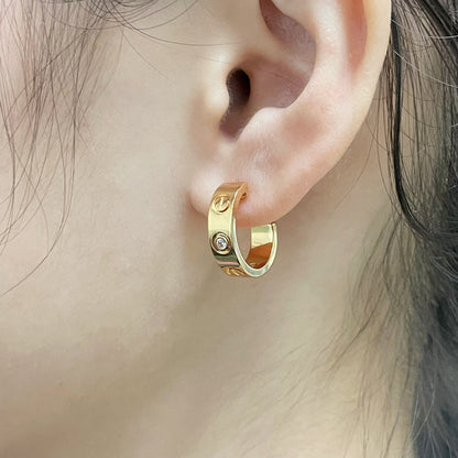 [CharmAmor]LOVE EARRINGS 5.7MM 2 DIAMONDS