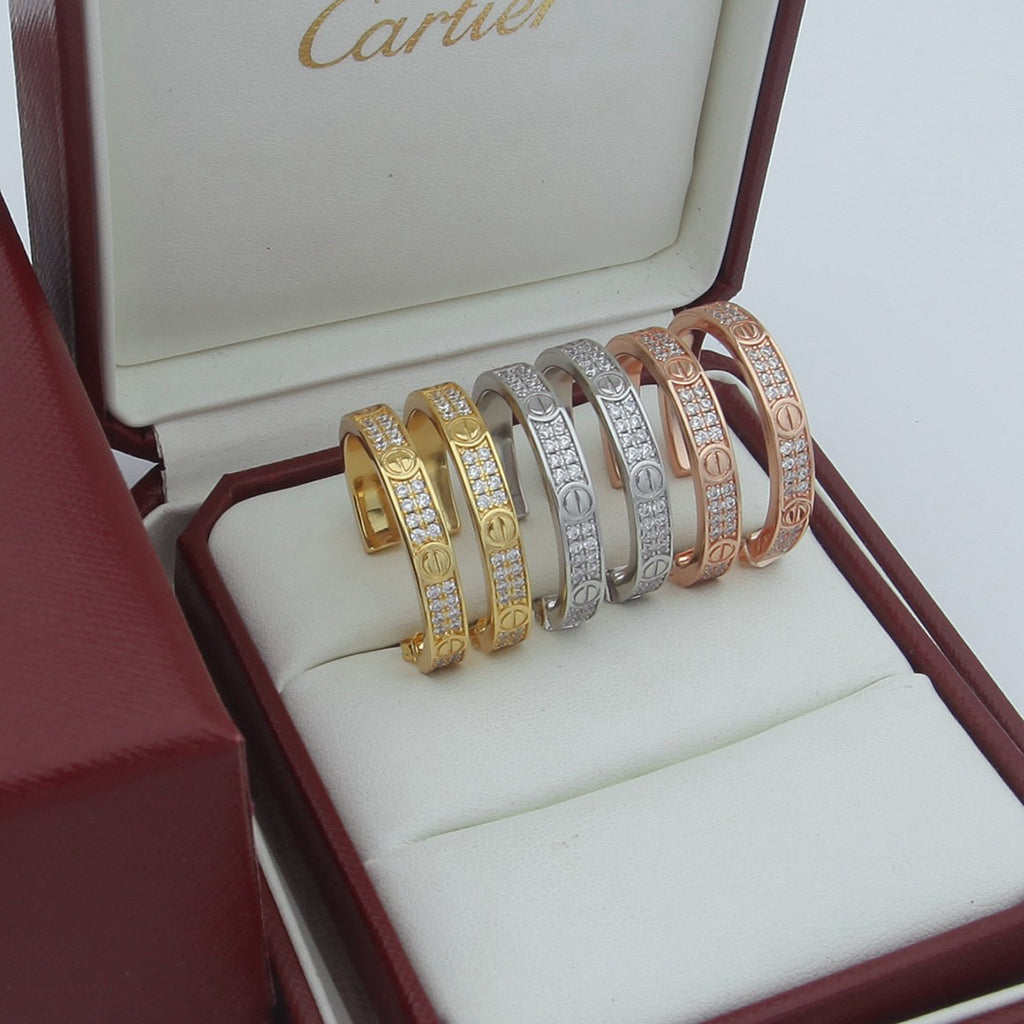 [CharmAmor]LOVE EARRINGS 3.6MM DIAMOND PAVED