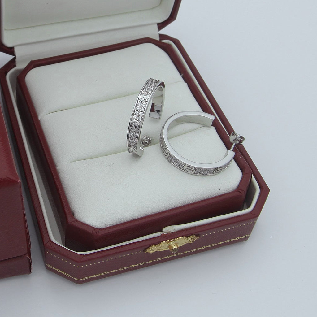 [CharmAmor]LOVE EARRINGS 3.6MM DIAMOND PAVED