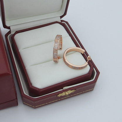 [CharmAmor]LOVE EARRINGS 3.6MM DIAMOND PAVED