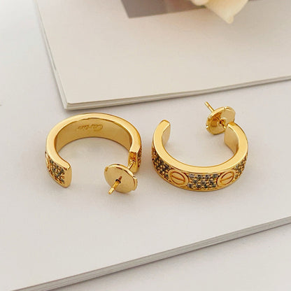 [CharmAmor]LOVE 5.5MM DIAMOND PAVED EARRINGS
