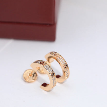 [CharmAmor]LOVE 5.5MM DIAMOND PAVED EARRINGS