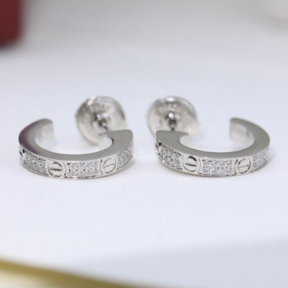 [CharmAmor]LOVE 5.5MM DIAMOND PAVED EARRINGS